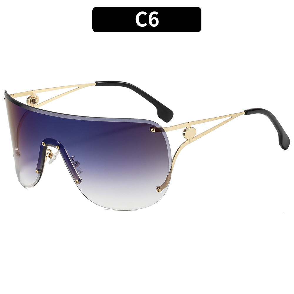 Dame visir-lignende solbrille med elegant metallramme Skanto