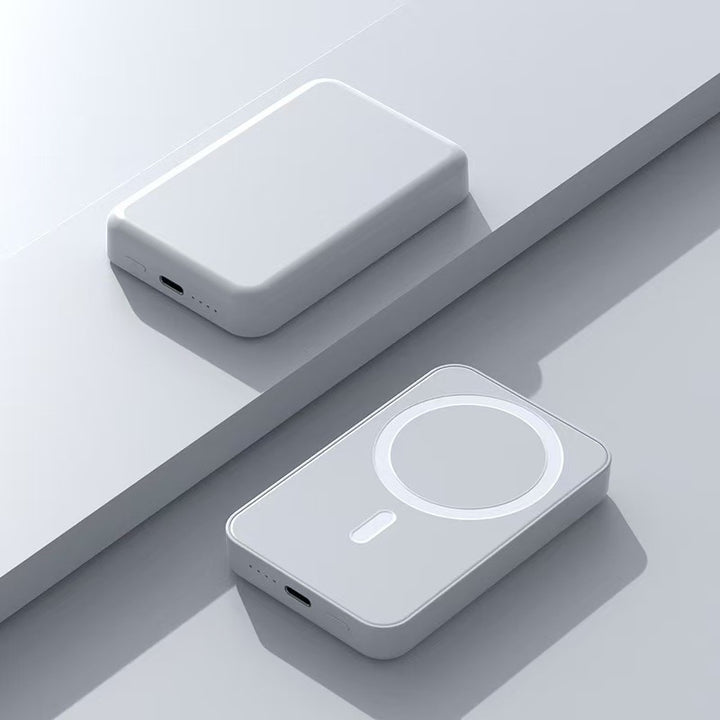 Powerbank med trådløs ladingsfunksjon og LCD-skjerm Skanto