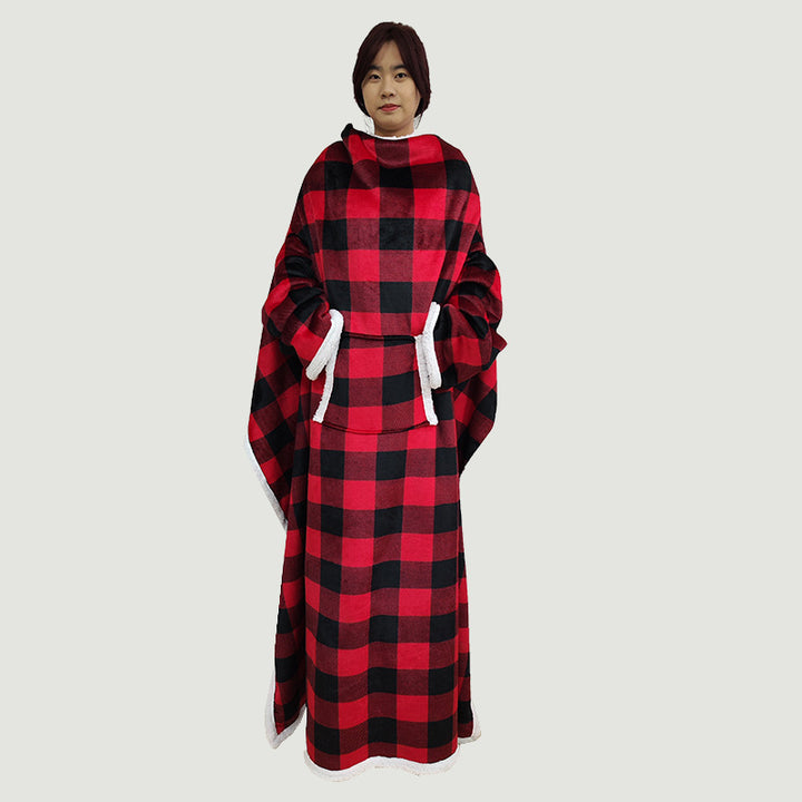 Dame Kosegenser Poncho i myk fleece Skanto