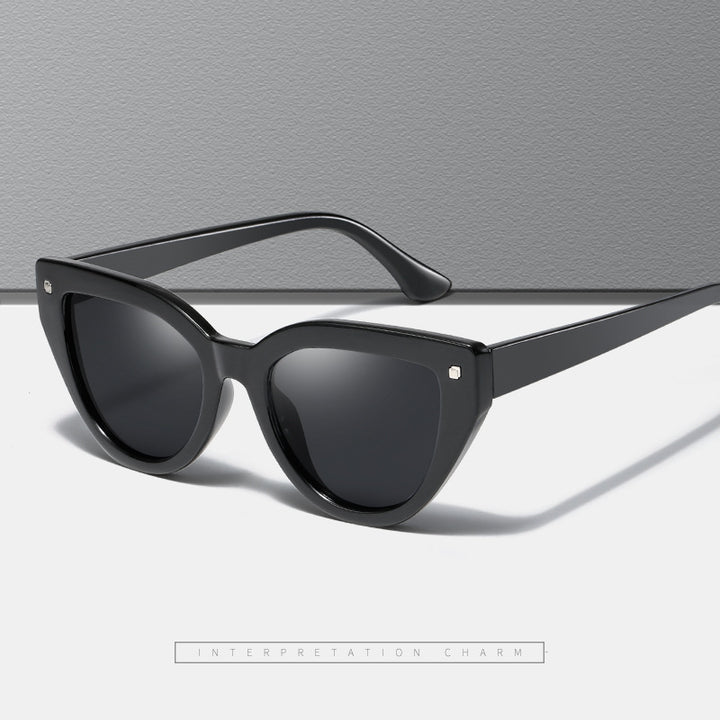 Dame Cat-Eye solbriller med markant dyretrykk-mønster Skanto
