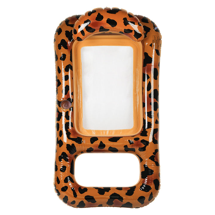 Unisex oppblåsbar leopard svømmebånd med integrert drikkeholder Skanto