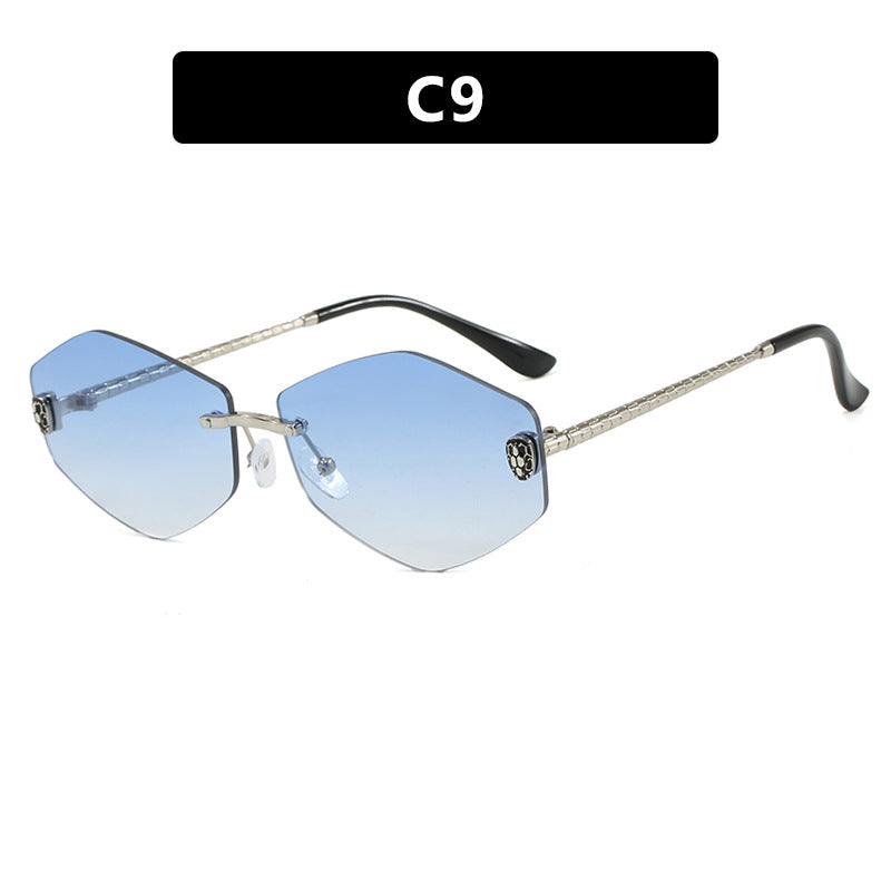 Dame geometrisk solbrille i moderne design med elegant metallramme Skanto