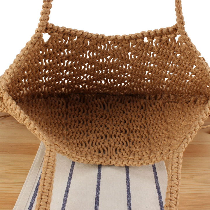 Macrame Tote Bag with Fringed Edges Skanto