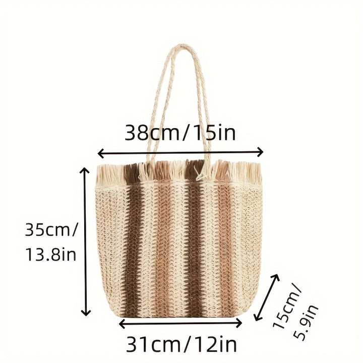 Strandveske med ettertraktet frynse-design Skanto