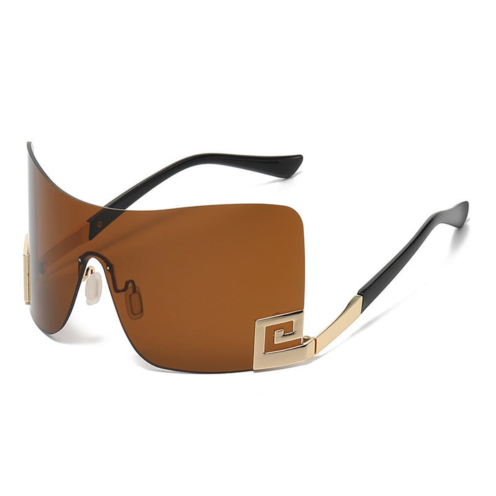 Dame Oversized Shield-solbrille med ekstravagant design Skanto