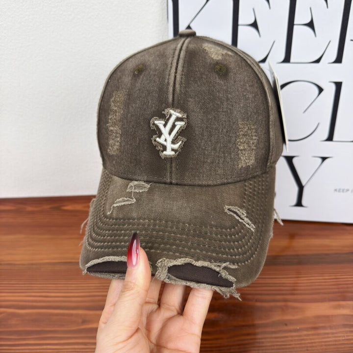 Herres Slitt Denim Justerbar Baseball Cap Skanto