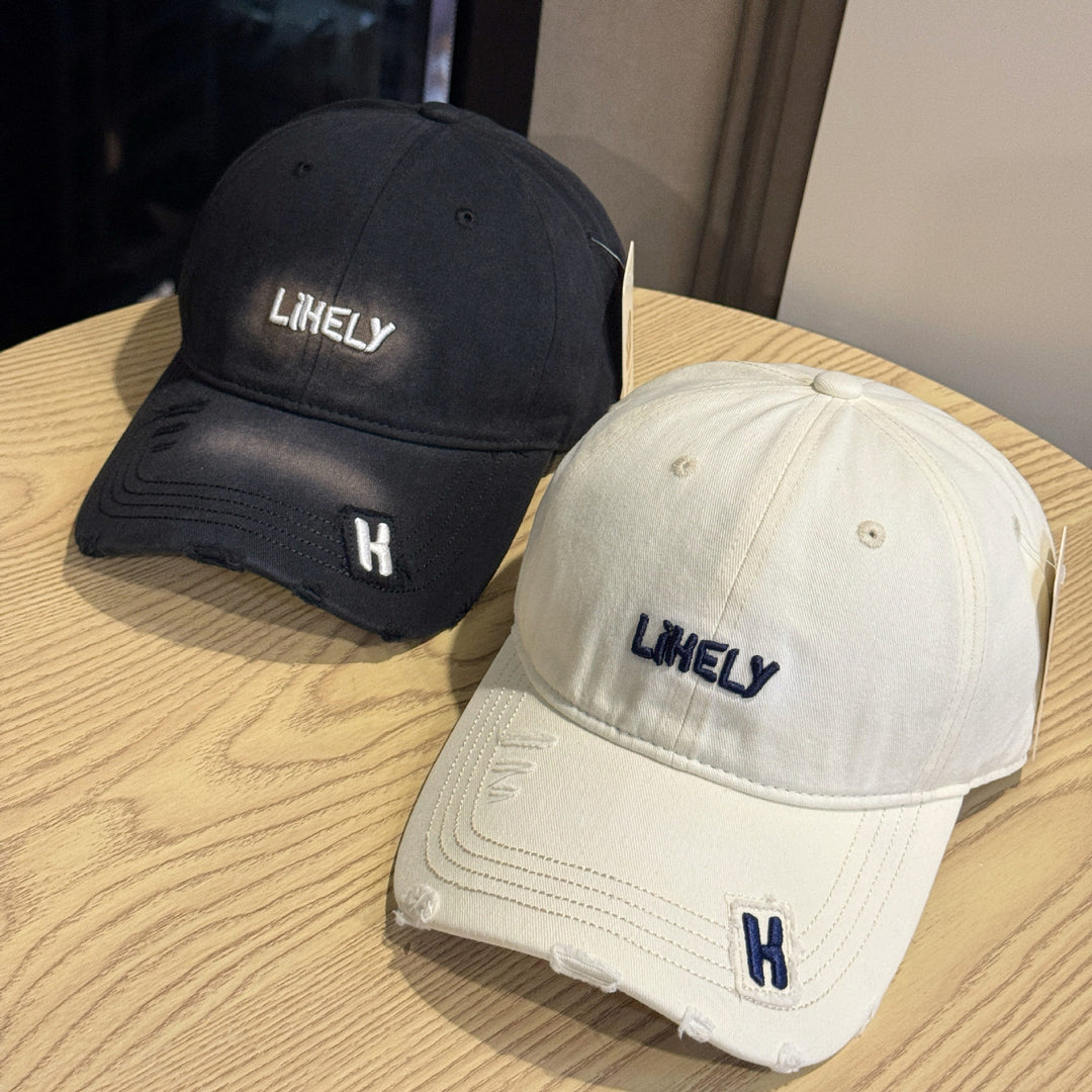 Kvinne Slitt Brodert Baseball Caps Skanto