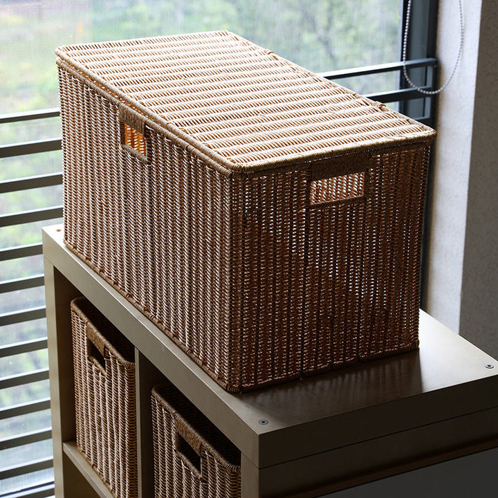 Laget Wicker Oppbevaringskiste Skanto
