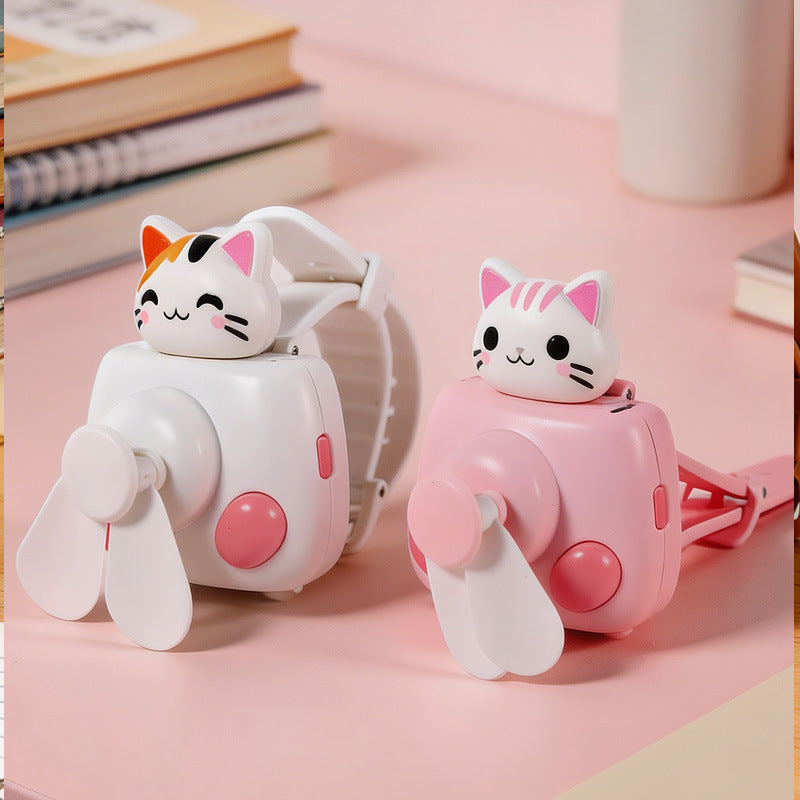Damehåndvifte med kattmotiv Skanto