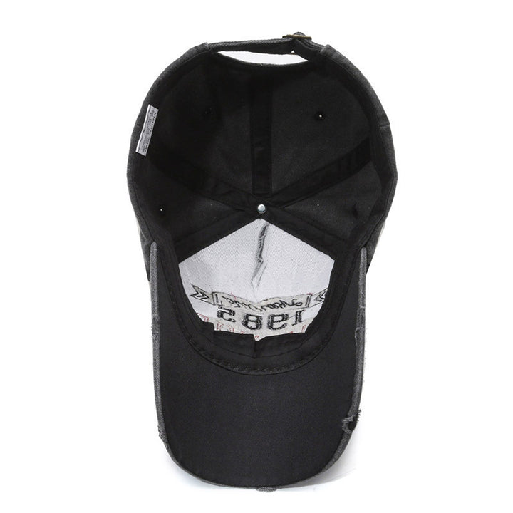 Men's Distressed Cotton Graphic Baseball Cap Skanto