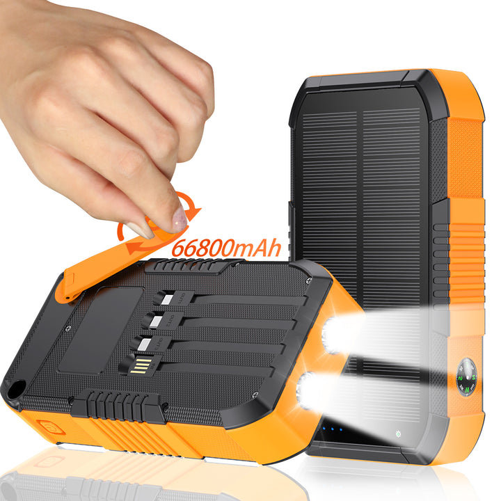 Solar Powerbank med 66800Mah og LED-lampe Skanto