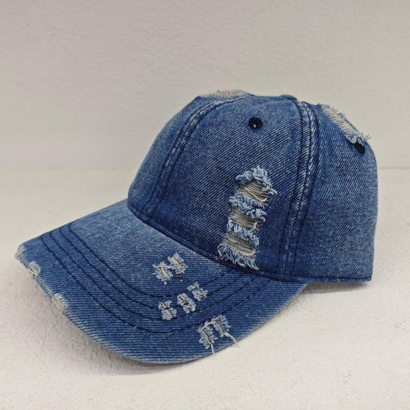 Kvinnenes Slitt Fritids Denim Baseball Caps Skanto
