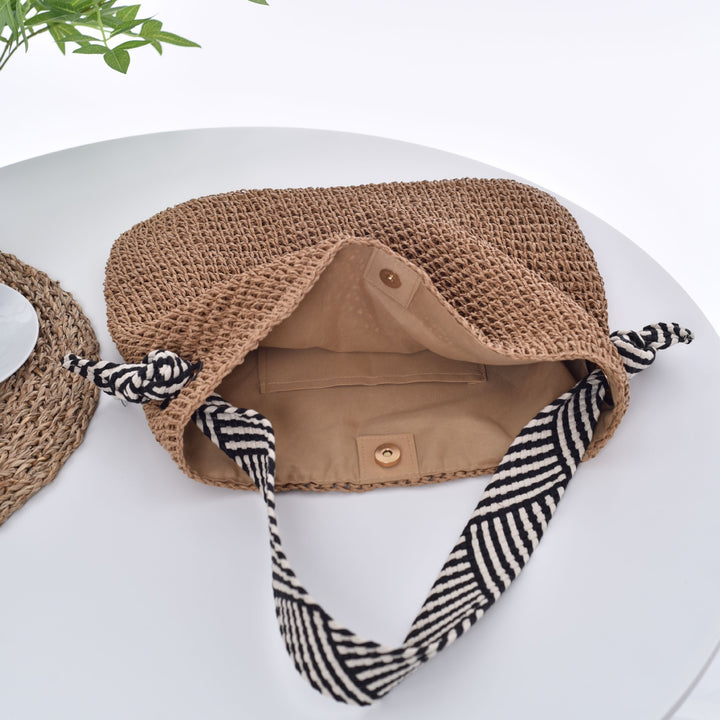 Håndlaget tote bag med moderne stripemønster Skanto