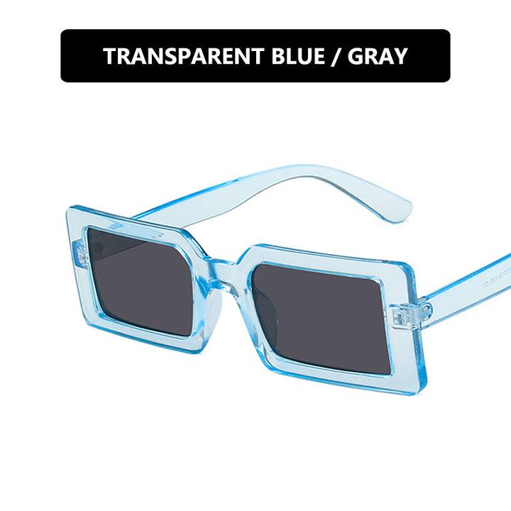 Dame kvadratisk solbrille med moderne, bred ramme og beskyttende UV-filter Skanto