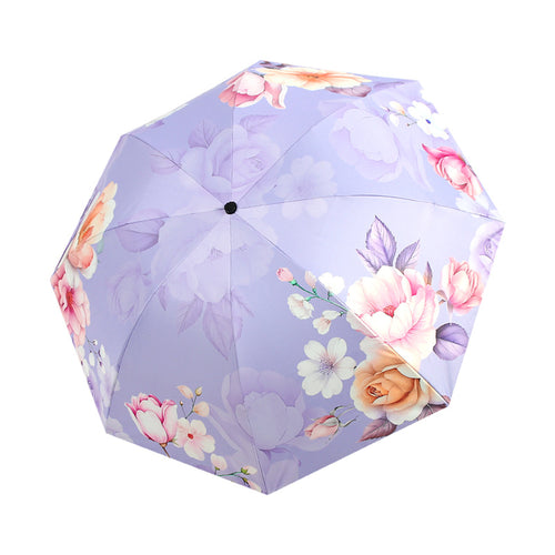 Dame Faltbar Paraply med Elegant Blomsterdesign Skanto
