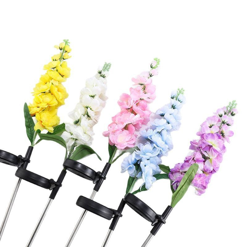 Høy kunstig delphinium blomsterstake med justerbar metallbakke og avtakbar klem Skanto