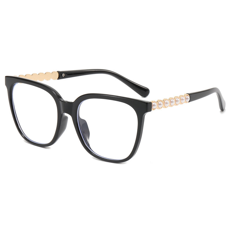 Damer oversized solbriller med elegant perlepynt-dekorasjon Skanto
