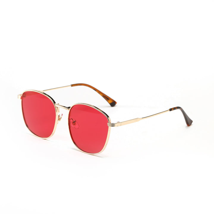 Dame modische Hexagon solbrille med luksuriøs metallramme Skanto