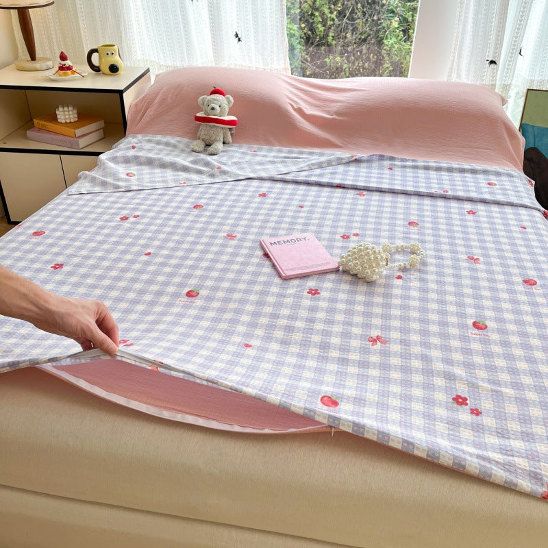 Dame bomulls sengeteppe med blomsterdesign Skanto