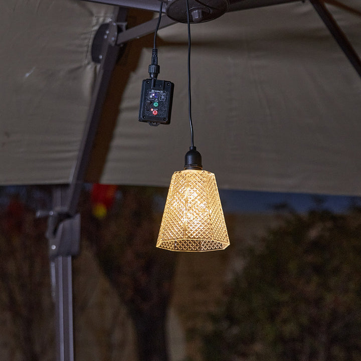 Krystallmønstret solpendellampe USB-oppladbar LED Skanto