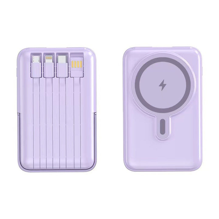 Powerbank med integrert ladekabel og magnetisk ladefunksjon Skanto