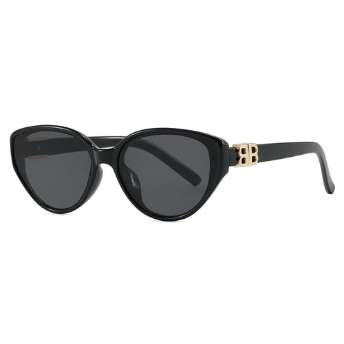 Dame modische Cat-Eye solbriller med elegant metallramme og UV-beskyttelse Skanto