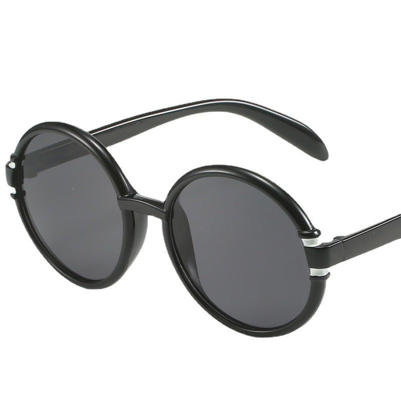 Dame rund solbrille i trendy leopardmønster med UV-beskyttelse Skanto