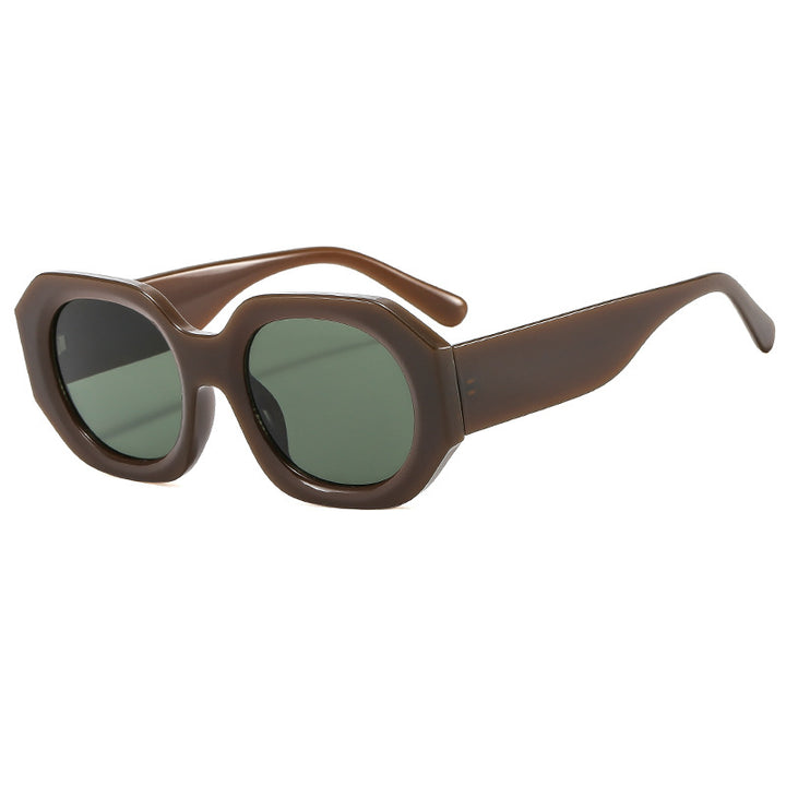 Dame modische solbrille i elegant, åttekantet design Skanto