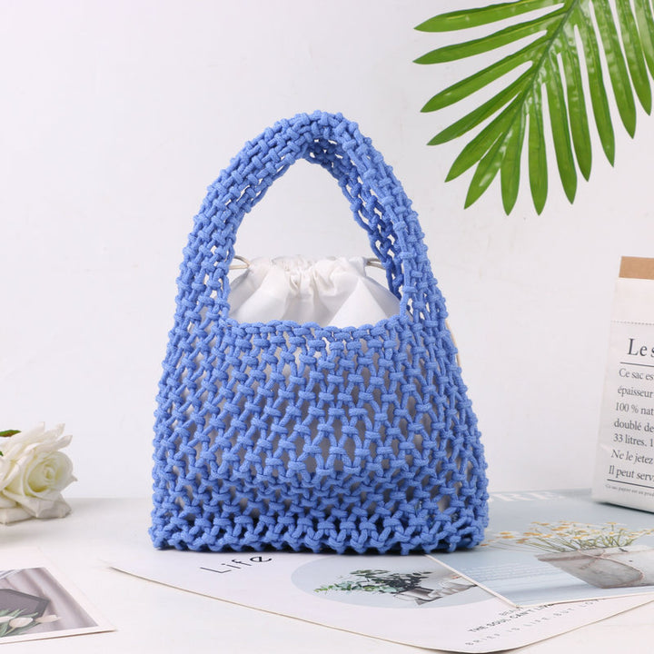 Håndknutet totebag i naturlig bomull Skanto