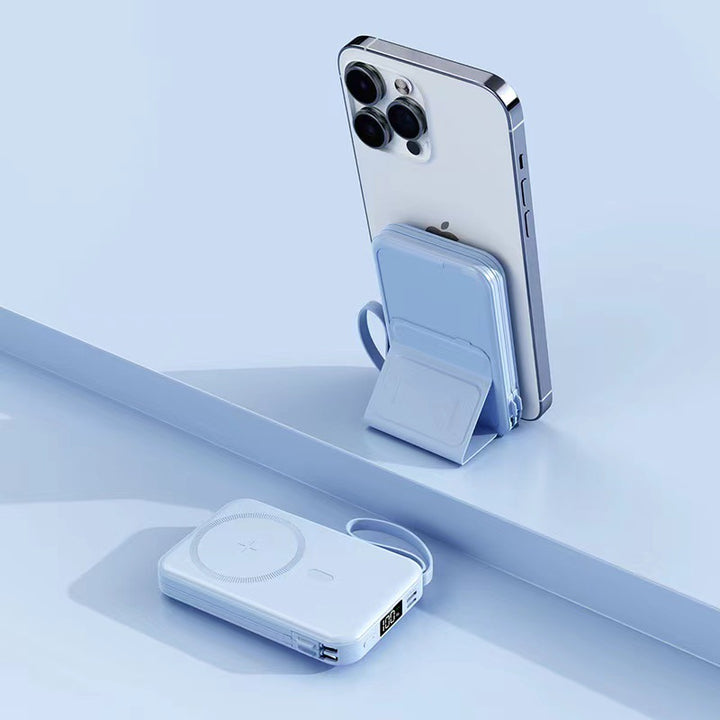 Bærbar powerbank med magnetisk feste og hurtigladingsfunksjon Skanto