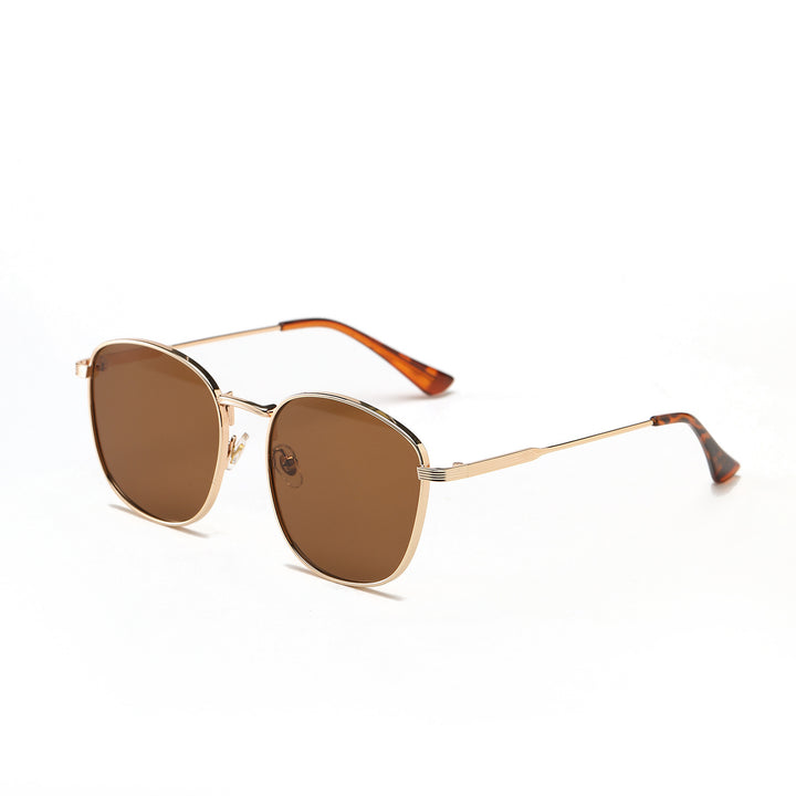 Dame modische Hexagon solbrille med luksuriøs metallramme Skanto