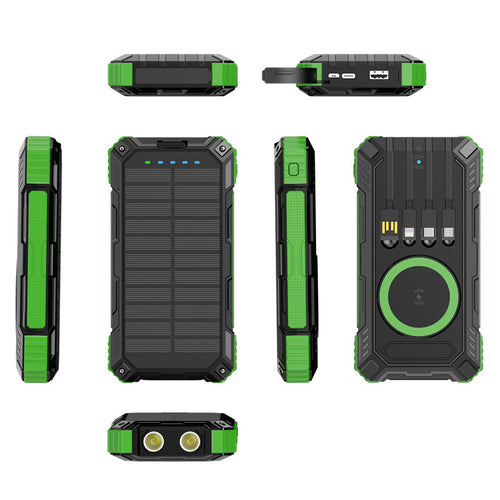 Solar Powerbank Med Innebygd Led-Lys Skanto