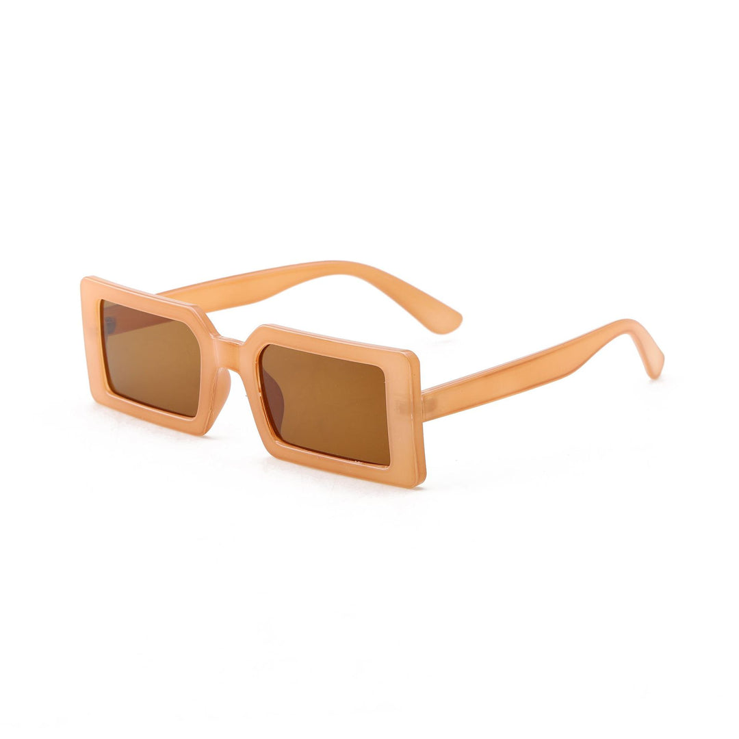 Dame kvadratisk solbrille med moderne gjennomsiktig ramme Skanto