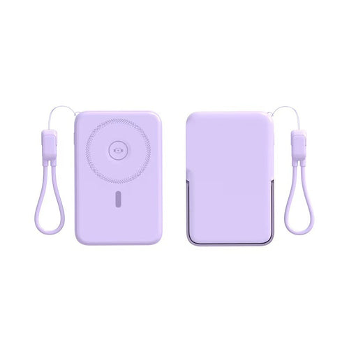 Powerbank med integrert trådløs ladefunksjon og LCD-skjerm Skanto