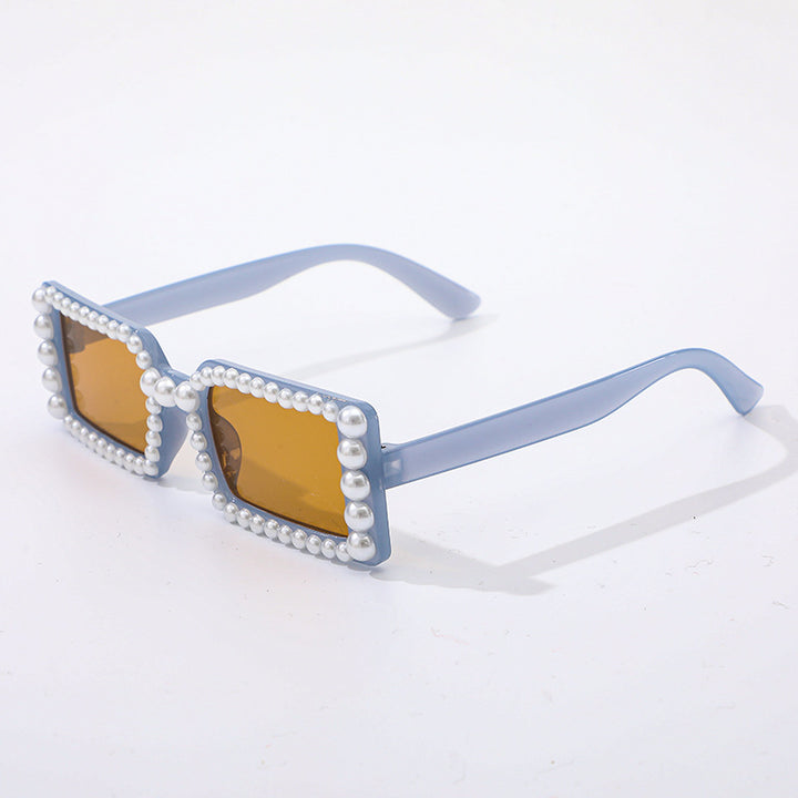 Dame stilig solbrille med perlepynt Skanto