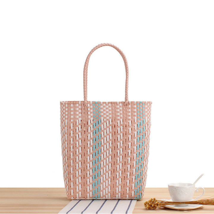 Braided shopper with colorful design Skanto