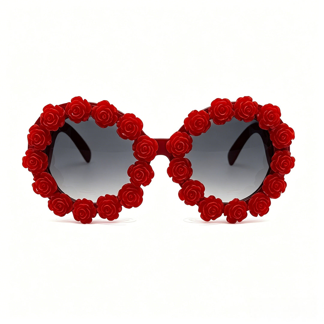 Dame Designer-solbrille med blomsterdetaljer Skanto