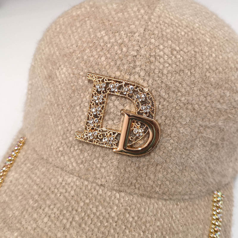 Kvinne Luksus Pyntet Fleece Baseball Cap Skanto