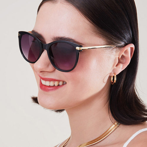 Dame solbriller i trendy Cat-Eye design med lett ramme og UV-beskyttelse Skanto