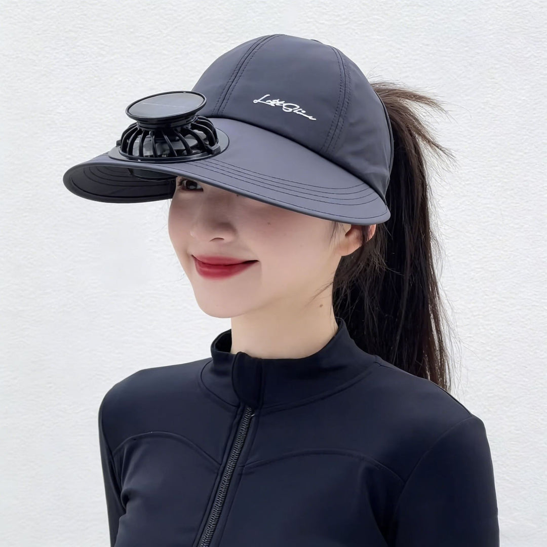 solardrevet mesh baseball cap med avtakbar frontvifte Skanto
