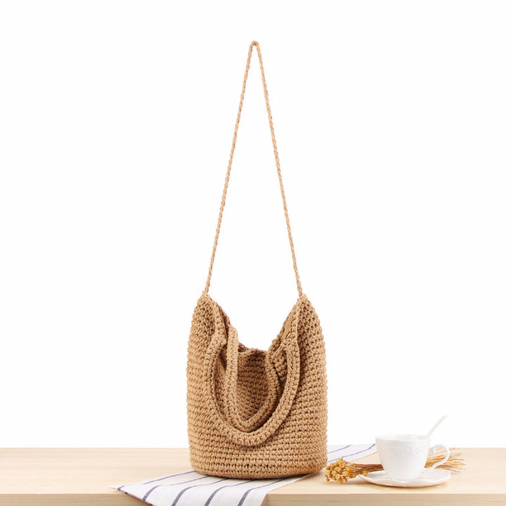 Hand-knotted tote bag with refined design Skanto