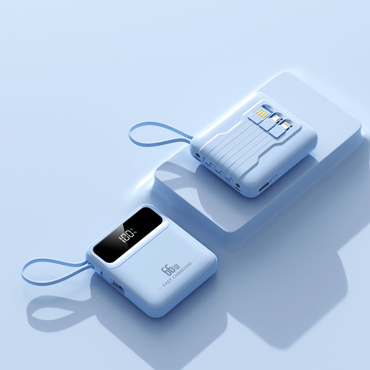 Kompakt powerbank med hurtiglading og digital batteristatus Skanto