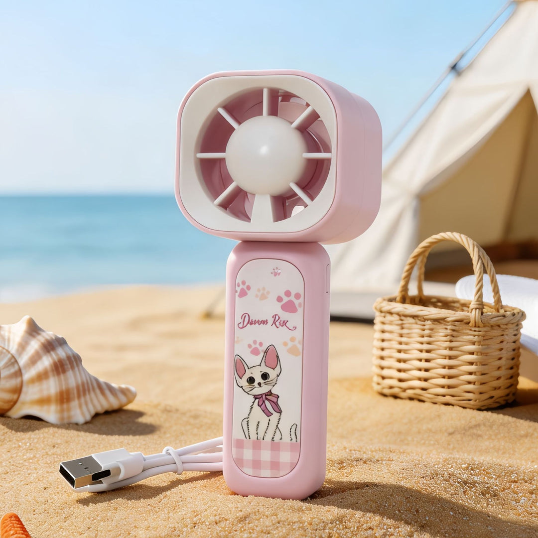 Dame Bærbar Håndvifte i lekent Pandadesign Skanto