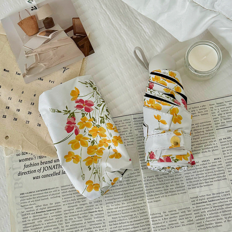 Dame Foldbar solskjerm med blomsterdesign Skanto