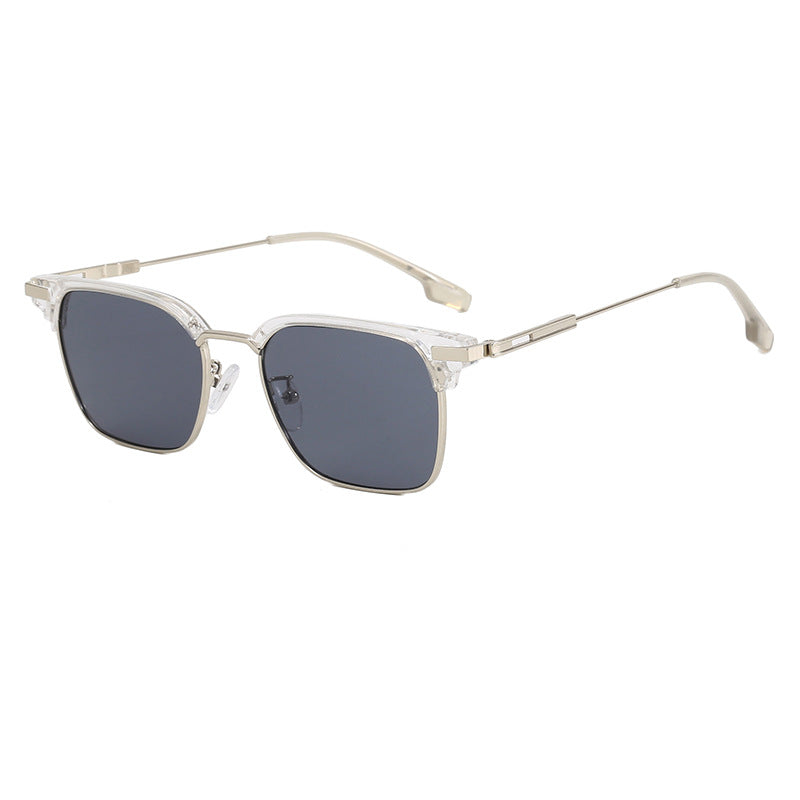 Dame kvadratisk solbrille med lett metallramme og brede stenger Skanto
