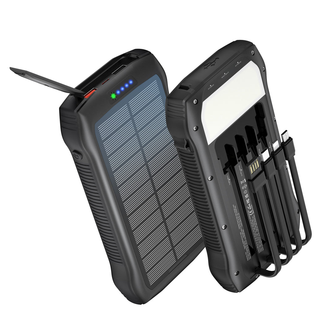 Solar-Powerbank med multifunksjonalitet og hurtiglading funksjon Skanto