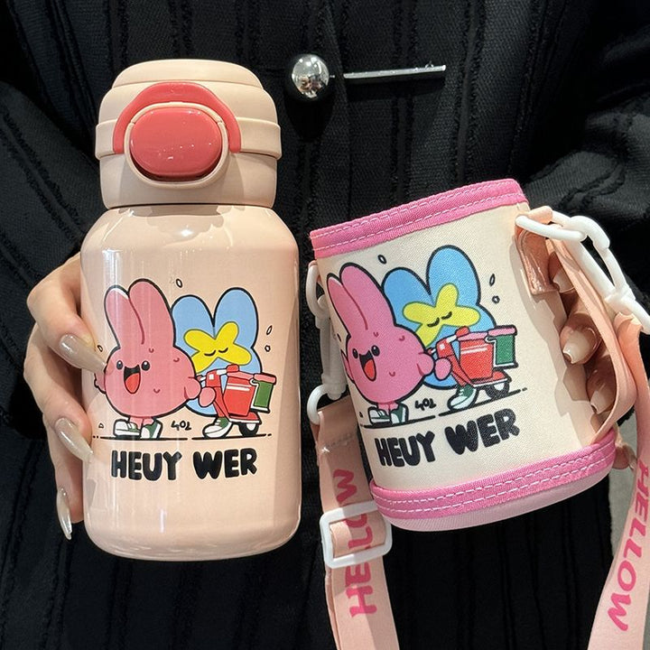 Damen Isoliertrinkflasche mit sicherem Klappdeckel und verspieltem Design Skanto