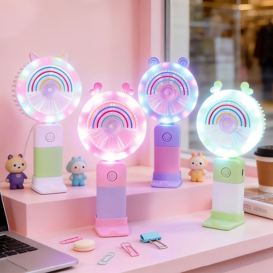 Bærbar LED håndvifte med multifunksjonell belysning Skanto
