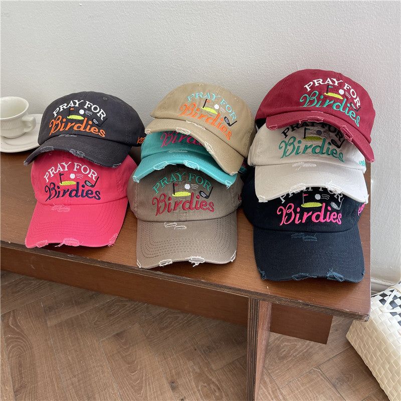 Kvinne Casual Slitt Brodert Baseball Caps Skanto