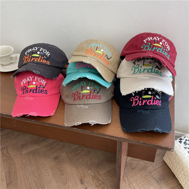 Kvinne Casual Slitt Brodert Baseball Caps Skanto